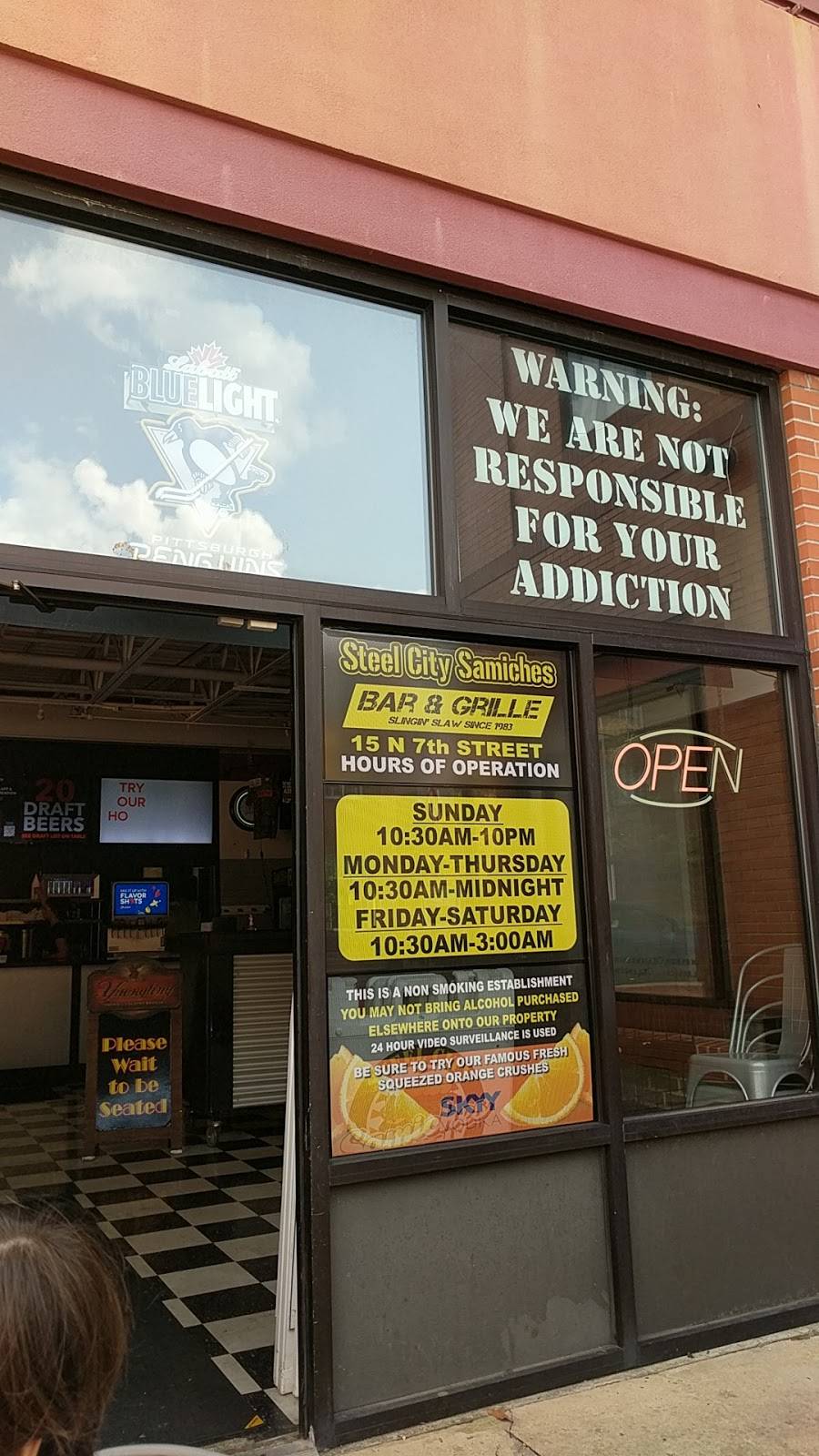 Steel City Samiches Bar & Grille | meal takeaway | 15 N 7th St, Indiana, PA 15701, USA | 7248018402 OR +1 724-801-8402