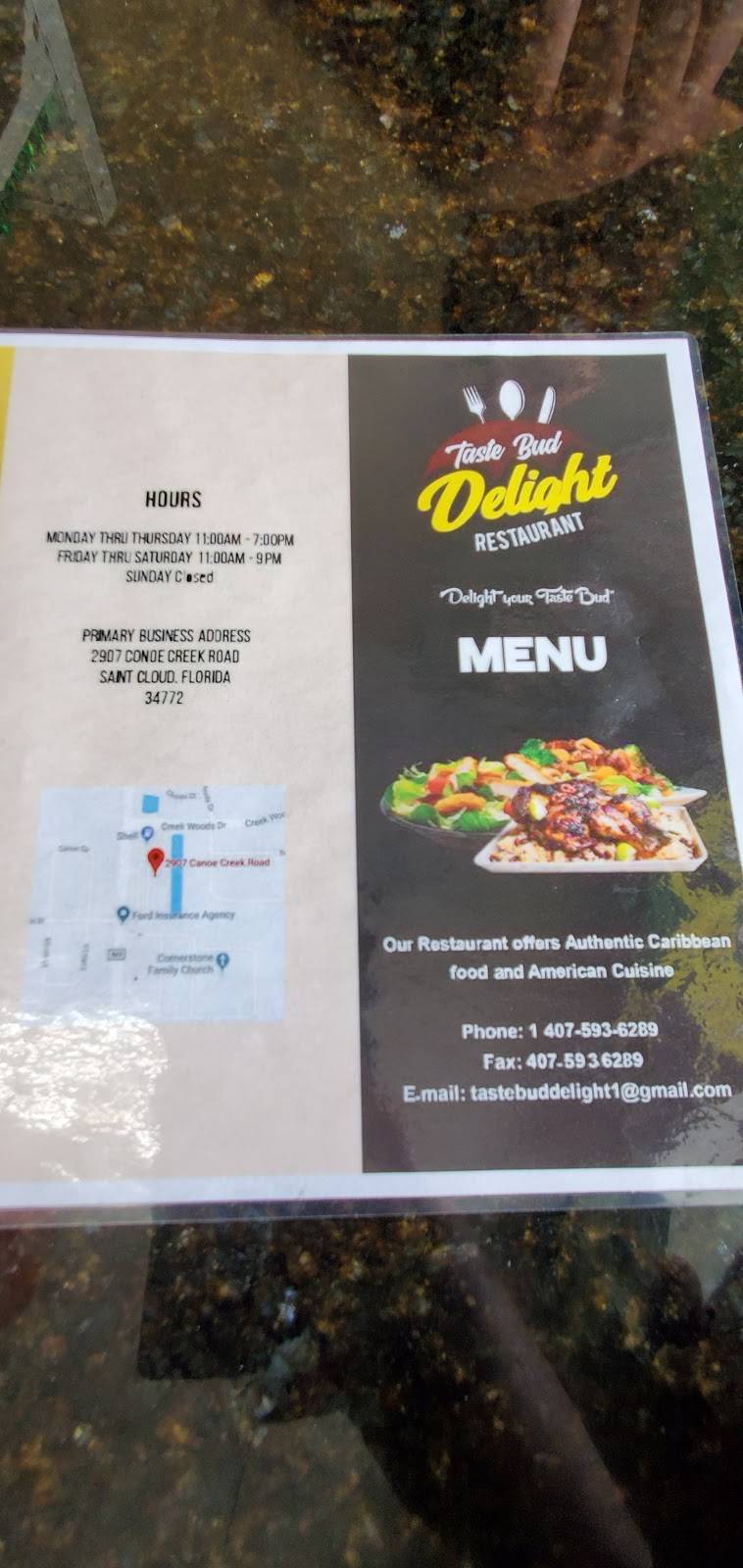 Taste Bud Delight Restaurant | restaurant | 2907 Canoe Creek Rd, St Cloud, FL 34772, USA | 4075936289 OR +1 407-593-6289