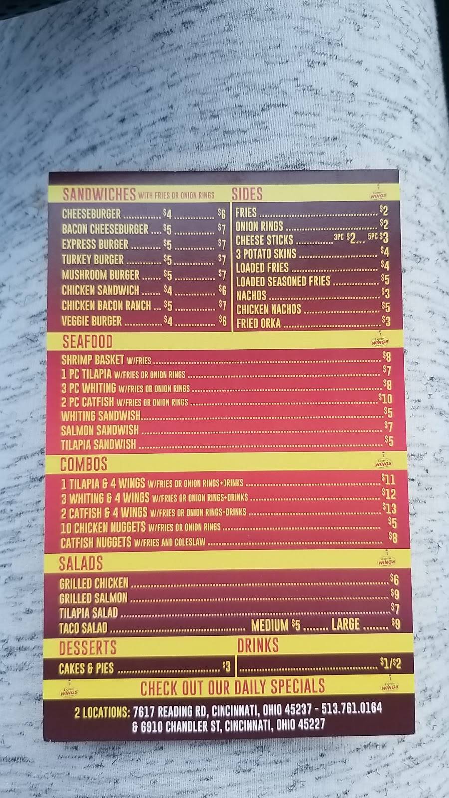 Express WINGS | restaurant | 7625 Reading Rd, Cincinnati, OH 45237, USA | 5137610164 OR +1 513-761-0164