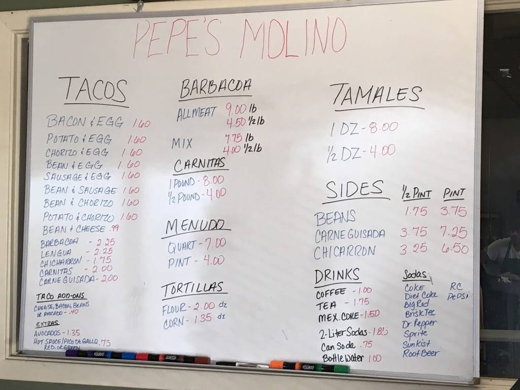 Pepes Molino | restaurant | 1439 W Hutchins Pl, San Antonio, TX 78221, USA | 2109276805 OR +1 210-927-6805