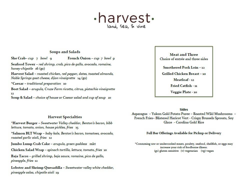 Harvest Land Sea & Vine | restaurant | 5200 Kingston Pike, Knoxville, TN 37919, USA | 8655002427 OR +1 865-500-2427