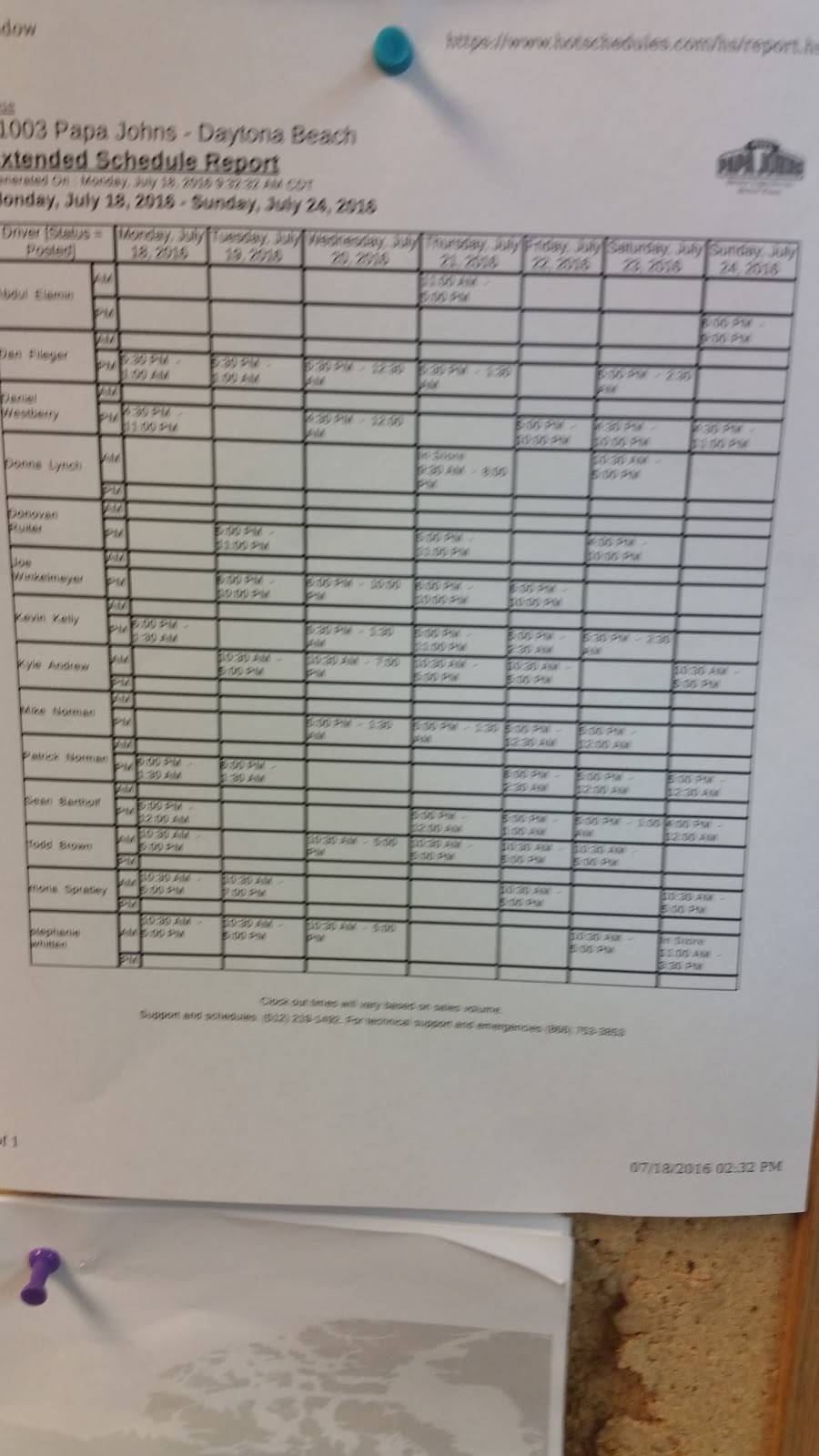 Papa Johns Pizza | restaurant | 30 S Atlantic Ave, Daytona Beach, FL 32118, USA | 3862527272 OR +1 386-252-7272