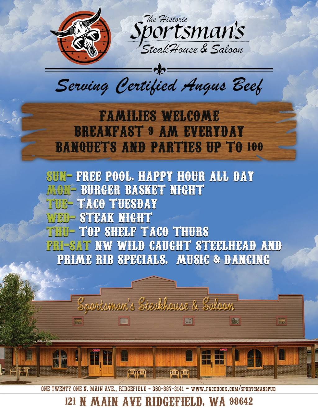 Sportsmans Public House | restaurant | 121 N Main Ave, Ridgefield, WA 98642, USA | 3608873141 OR +1 360-887-3141