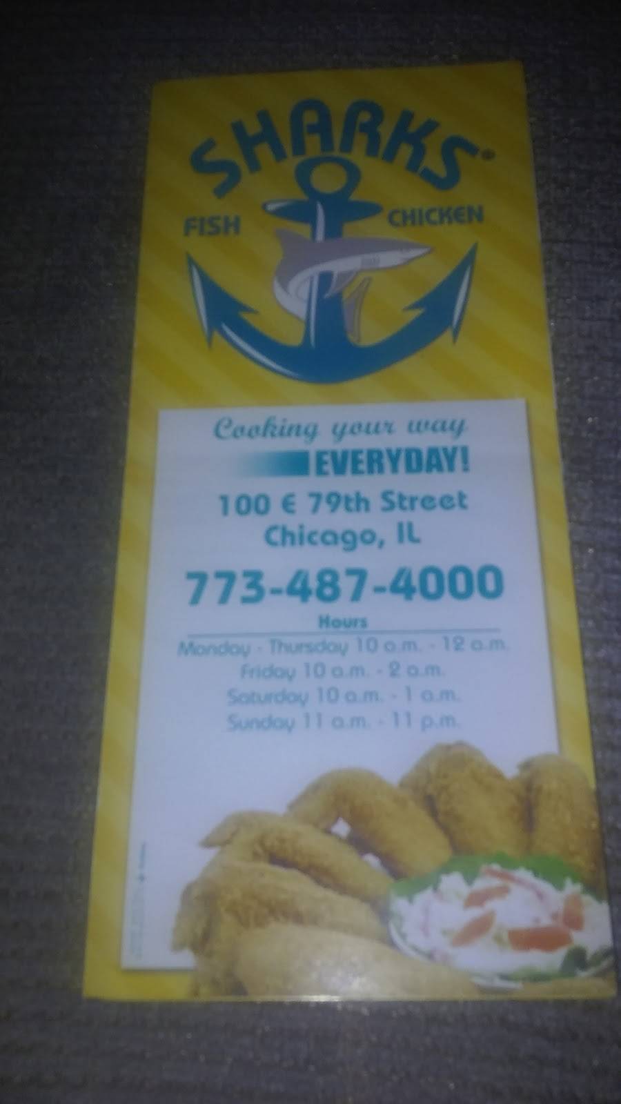 Sharks Fish & Chicken | restaurant | 100 E 79th St, Chicago, IL 60619, USA | 7734874000 OR +1 773-487-4000