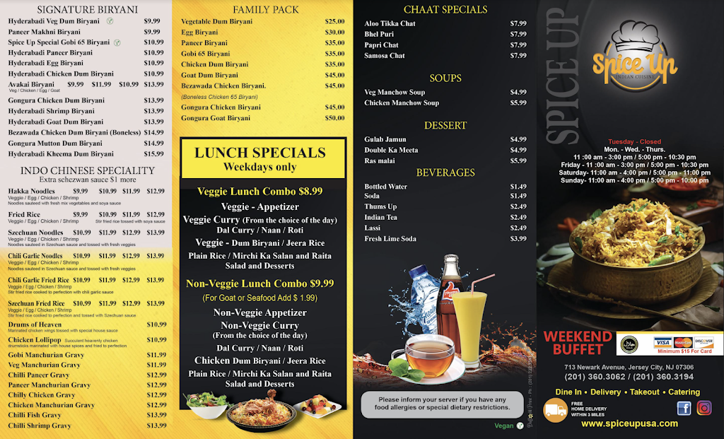 Spice Up | restaurant | 713 Newark Ave, Jersey City, NJ 07306, USA | 2013603062 OR +1 201-360-3062