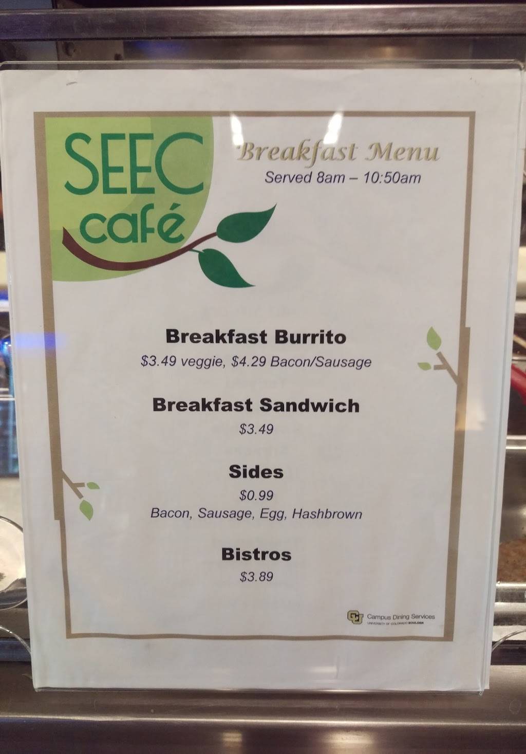 SEEC Cafe | restaurant | MacAllister Research Center, Boulder, CO 80303, USA | 3034926325 OR +1 303-492-6325
