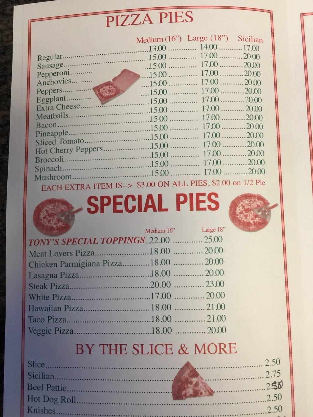 Tonys Pizza | restaurant | 3467 Boston Rd, Bronx, NY 10469, USA | 7189943250 OR +1 718-994-3250