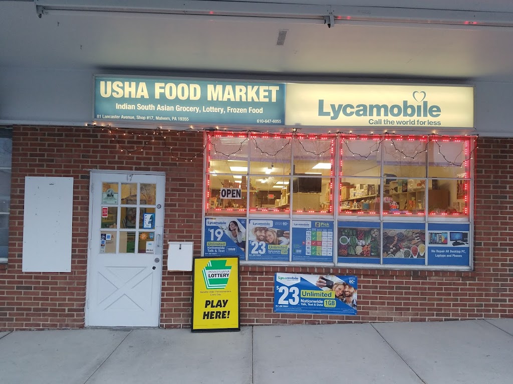 Usha Food Market Indian Grocery | restaurant | 81 Lancaster Avenue Shop #17, Malvern, PA 19355, USA | 6106476055 OR +1 610-647-6055