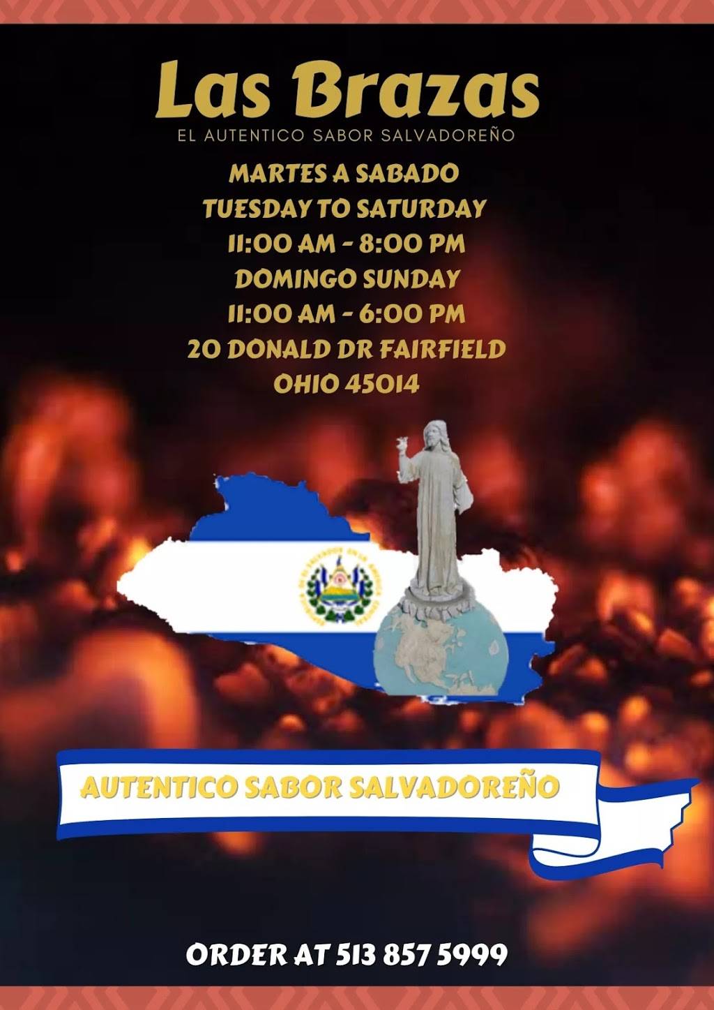 LAS BRAZAS RESTAURANTE SALVADOREÑO | restaurant | 20 Donald Dr, Fairfield, OH 45014, USA | 5138575999 OR +1 513-857-5999