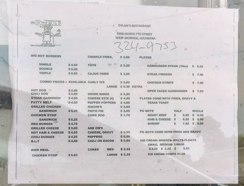 Dylans Restaurant | restaurant | 2908 N 7th St, West Monroe, LA 71291, USA | 3183249753 OR +1 318-324-9753