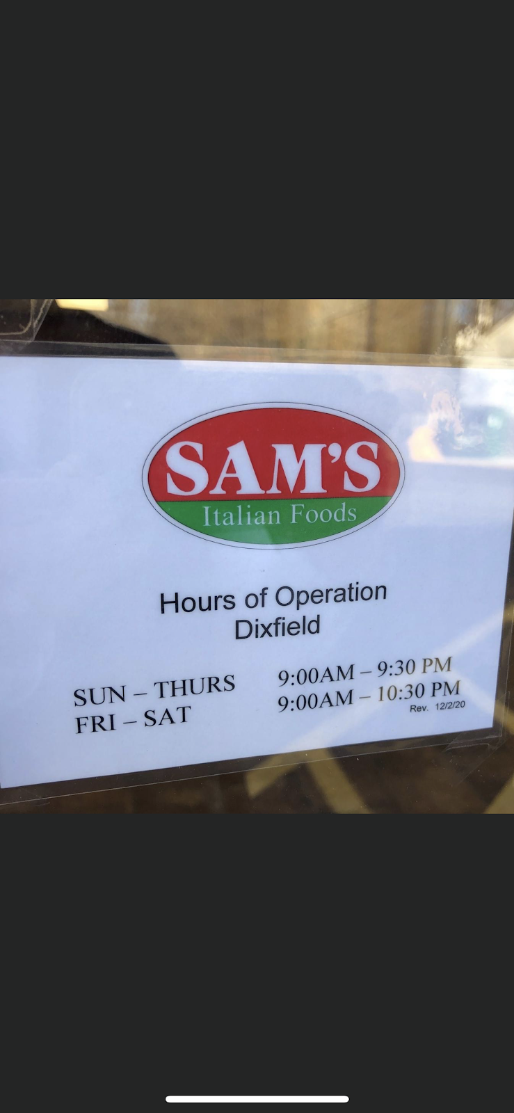 Sam’s Italian Foods | restaurant | 28 Main St, Dixfield, ME 04224, USA | 2075624222 OR +1 207-562-4222