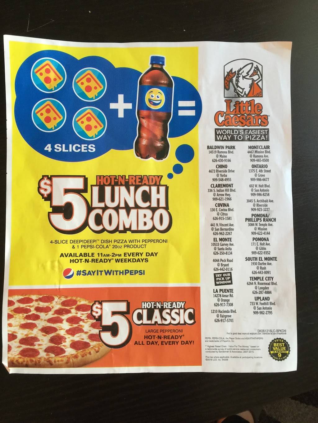 Little Caesars Pizza | meal takeaway | 6264 Rosemead Blvd, Temple City, CA 91780, USA | 6262878884 OR +1 626-287-8884
