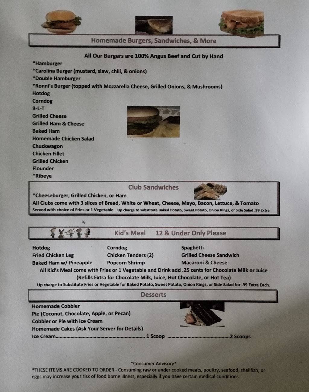 Ronnis Restaurant | restaurant | 112 New Market, Madison, NC 27025, USA | 3369160042 OR +1 336-916-0042