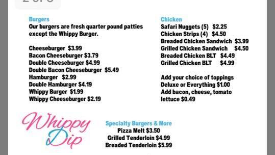 Whippy Dip | restaurant | 209 E South St, Monroeville, IN 46773, USA | 2606232101 OR +1 260-623-2101
