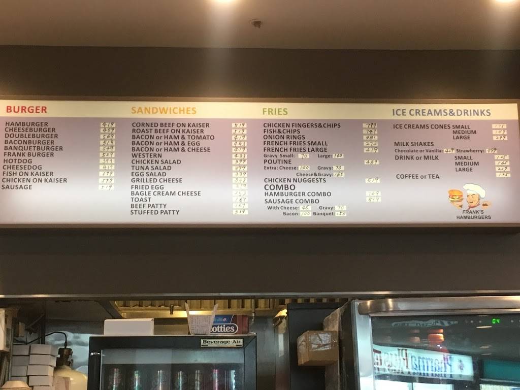 Franks Hamburger Inc | restaurant | 227 Vodden St E, Brampton, ON L6V 1N2, Canada | 9054577574 OR +1 905-457-7574