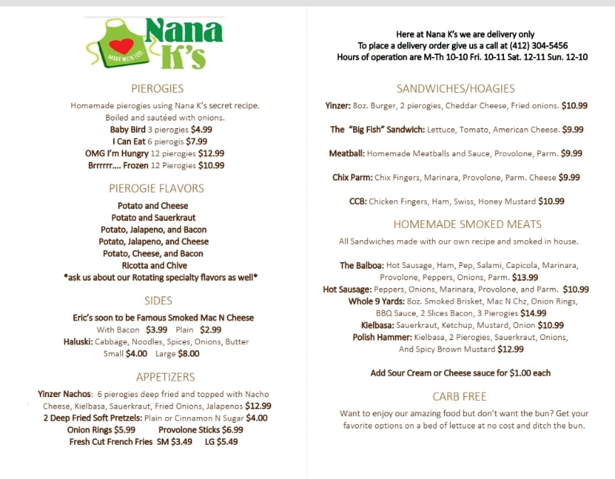 Nana Ks | restaurant | 2945 South Park Rd, Bethel Park, PA 15102, USA | 4123045456 OR +1 412-304-5456