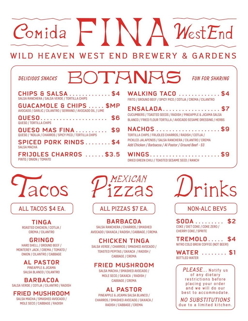 FINA at Wild Heaven | restaurant | 1010 White St SW #2, Atlanta, GA 30310, USA | 4042542232 OR +1 404-254-2232