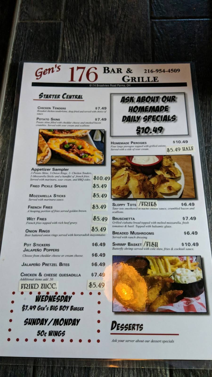 Gens 176 Bar & Grille | restaurant | 6174 Broadview Rd, Cleveland, OH 44134, USA | 2169544509 OR +1 216-954-4509