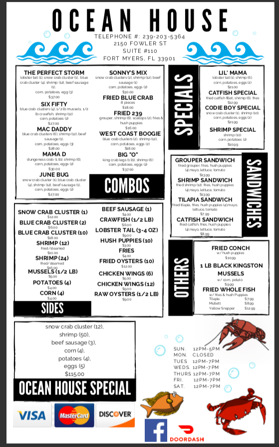 Ocean House | restaurant | 2150 Fowler St, Fort Myers, FL 33901, USA | 2392035364 OR +1 239-203-5364