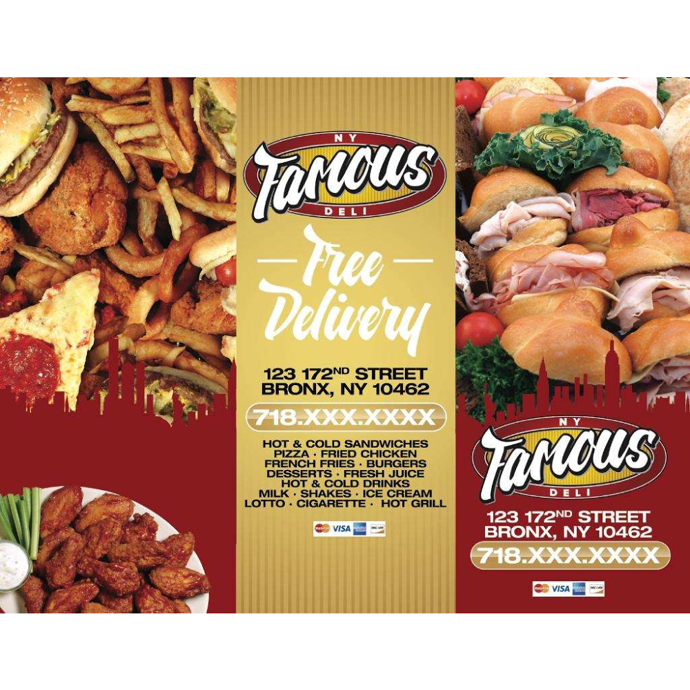 NY Famous Deli | meal takeaway | 1683 E 172nd St, Bronx, NY 10472, USA | 7189913039 OR +1 718-991-3039
