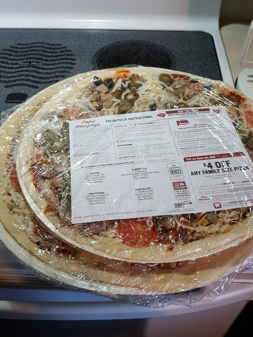 Papa Murphys Take N Bake Pizza | meal takeaway | 1419 4th St SW, Mason City, IA 50401, USA | 6414243011 OR +1 641-424-3011