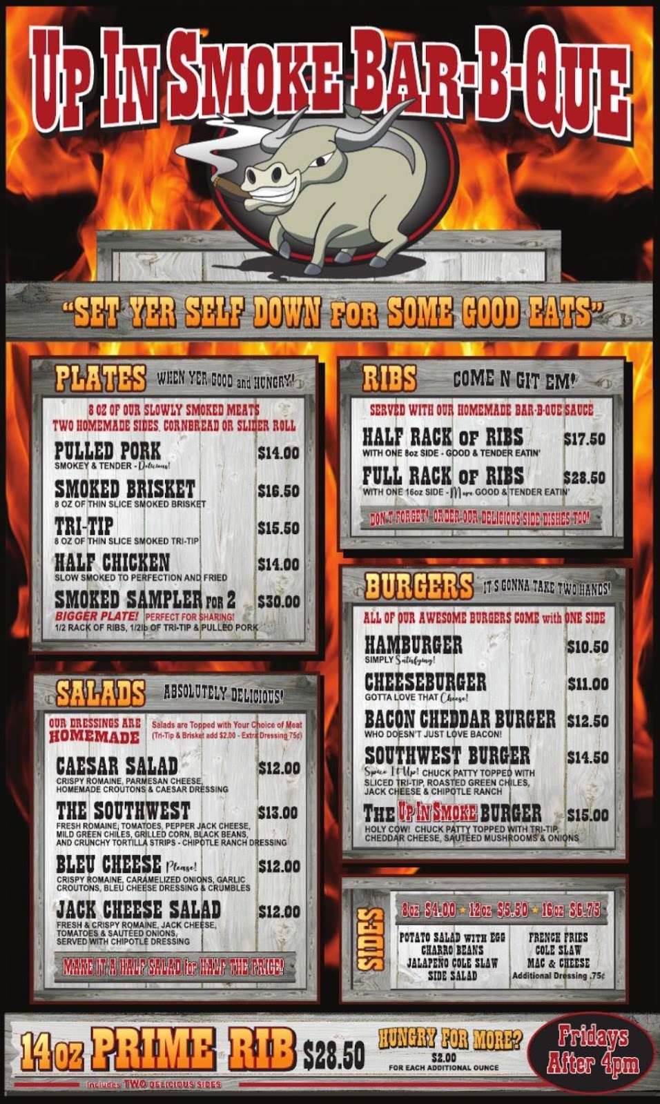 Up In Smoke Bar-B-Que | restaurant | 380 W Butterfield Rd, Chino Valley, AZ 86323, USA | 9285152344 OR +1 928-515-2344