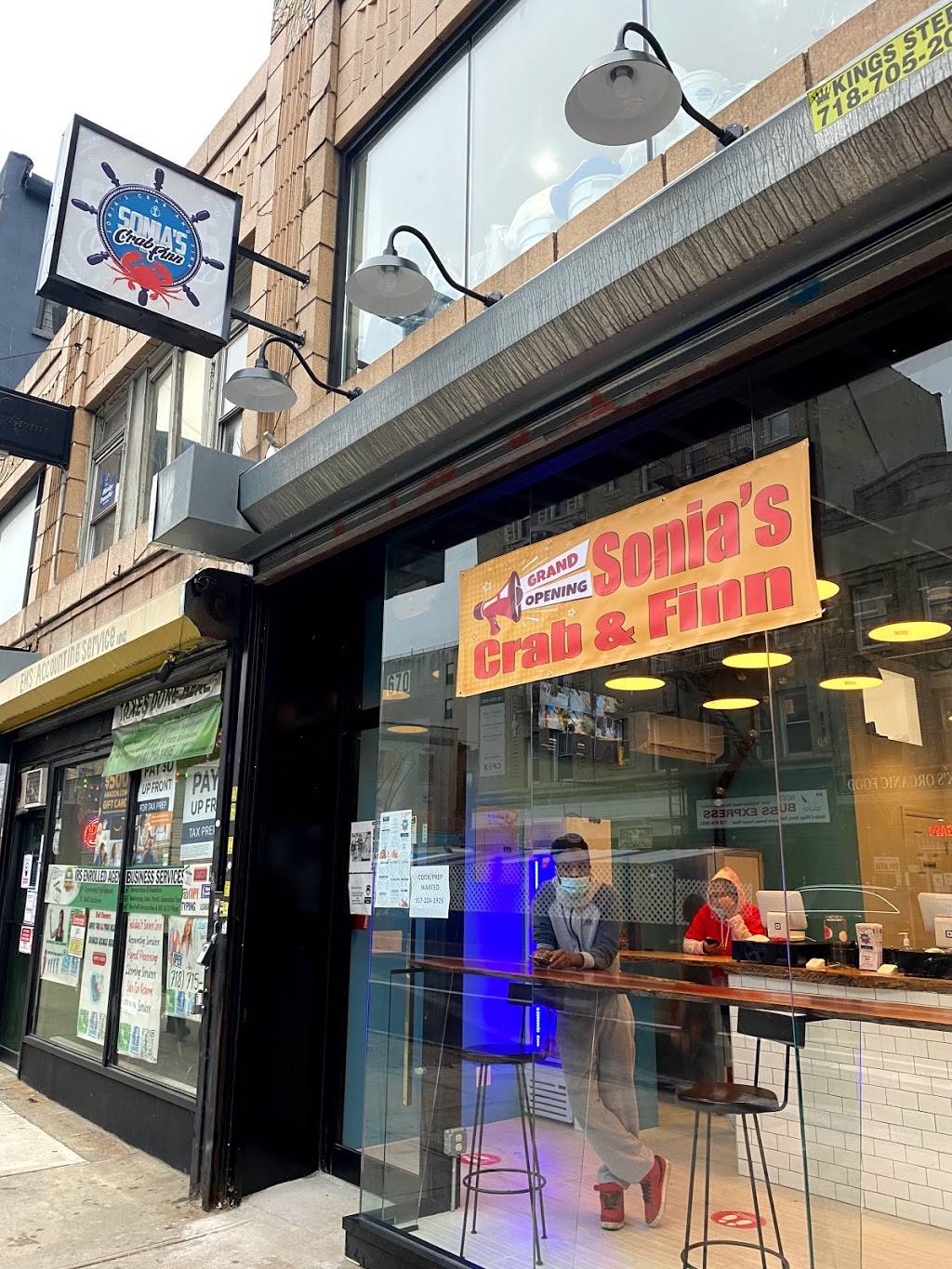Sonia’s Crab & Finn | restaurant | 670 Nostrand Ave., Brooklyn, NY 11216, USA | 3475290794 OR +1 347-529-0794