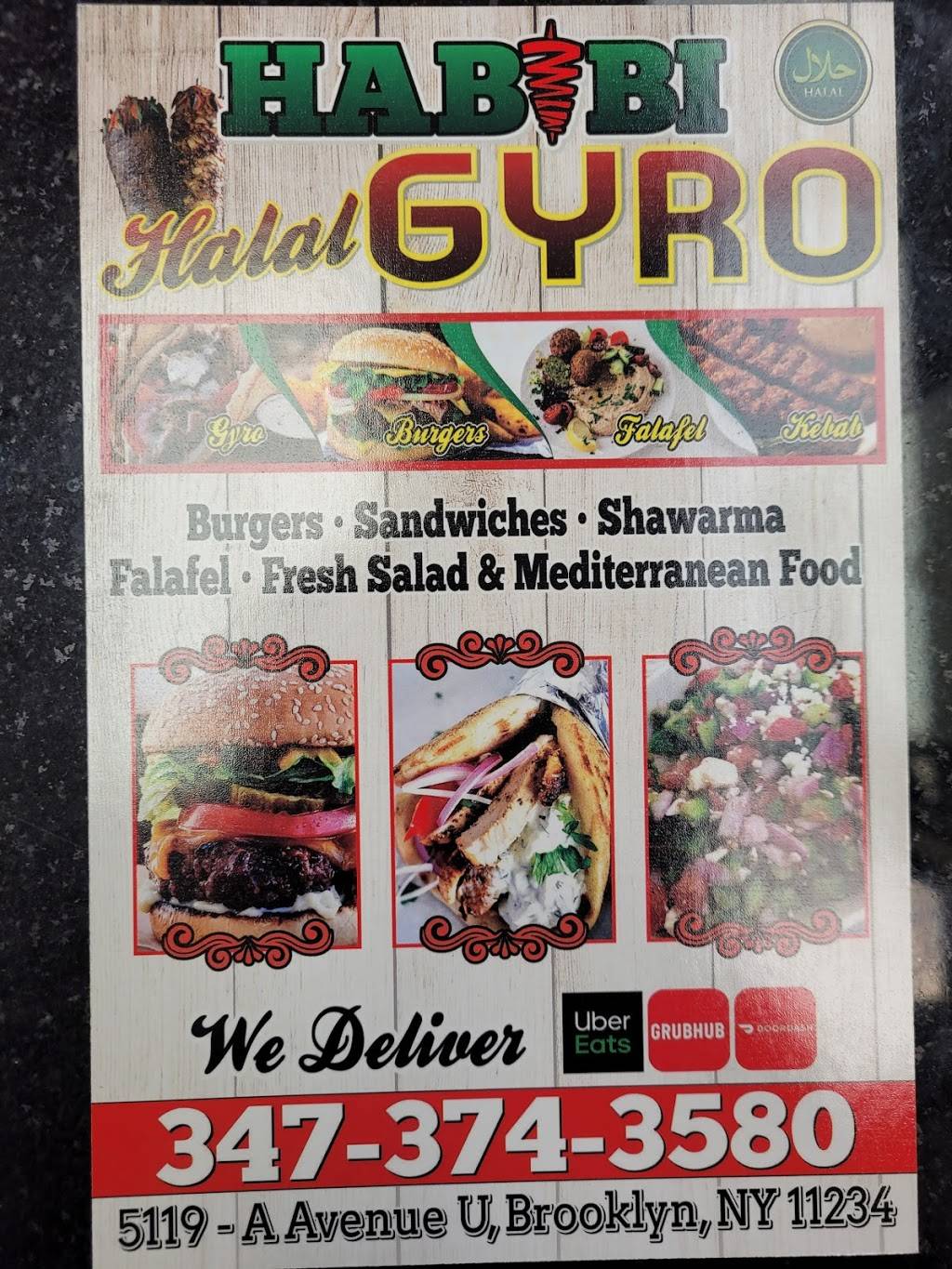 Habibi Halal Gyro | restaurant | 5119 Avenue U, Brooklyn, NY 11234, USA | 3473743580 OR +1 347-374-3580