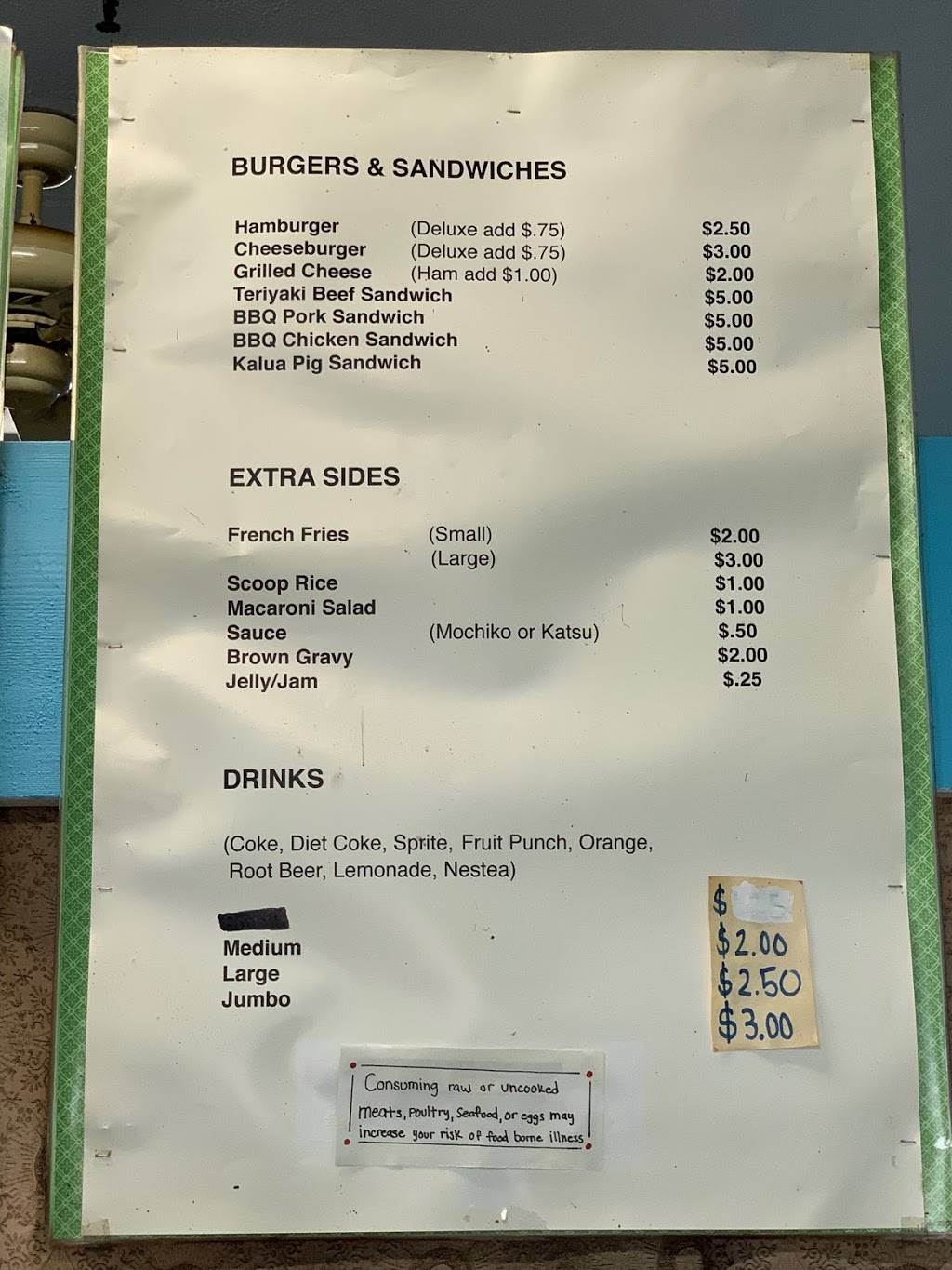 Kens In Plus Out Plate Lunch | meal takeaway | 41-1537 Kalanianaʻole Hwy, Waimanalo, HI 96795, USA | 8082598900 OR +1 808-259-8900