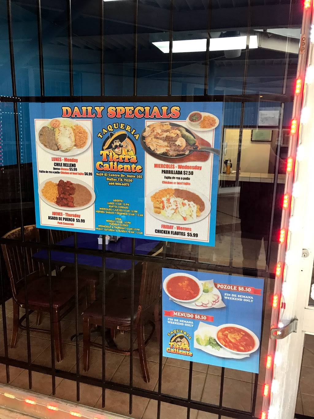 Taqueria Tierra Caliente | restaurant | 9429 El Centro Dr, Dallas, TX 75220, USA | 4699066075 OR +1 469-906-6075