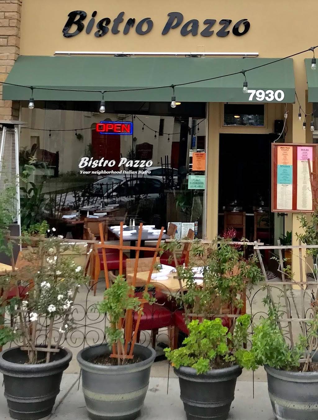 Bistro Pazzo | restaurant | 7930 Ivanhoe Ave, La Jolla, CA 92037, USA | 8584564005 OR +1 858-456-4005