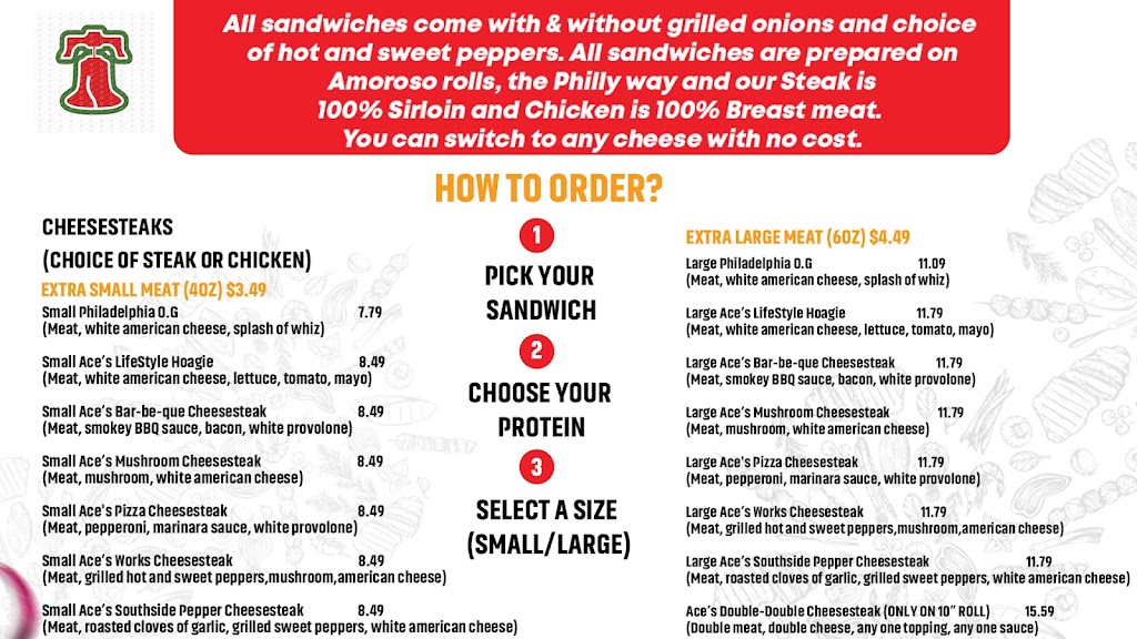 Aces Philly CheeseSteaks | restaurant | 1711 Branham Ln # A9, San Jose, CA 95118, USA | 4086228121 OR +1 408-622-8121