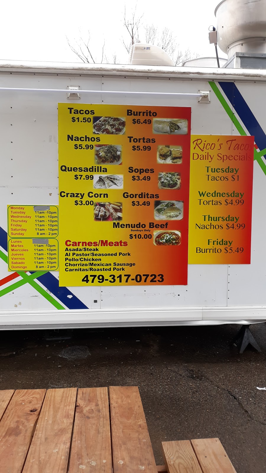 Ricos Tacos | restaurant | N Dunlap St, Clarksville, AR 72830, USA | 4793170723 OR +1 479-317-0723