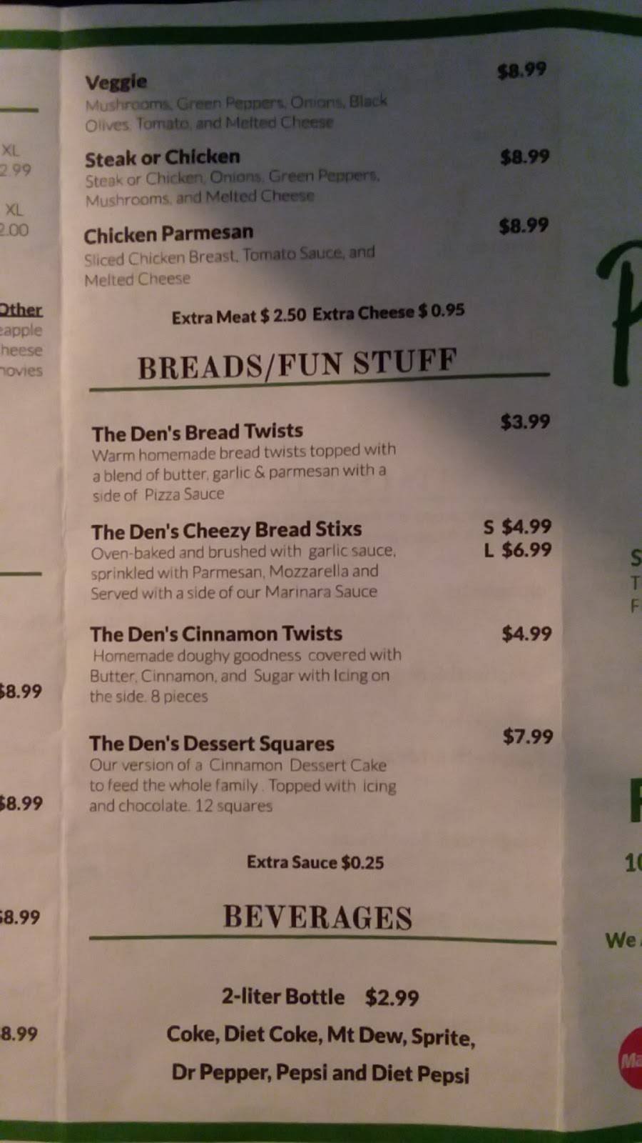 The Pizza Den Of The Forest | restaurant | 14389 FL-40, Silver Springs, FL 34488, USA | 3526250899 OR +1 352-625-0899