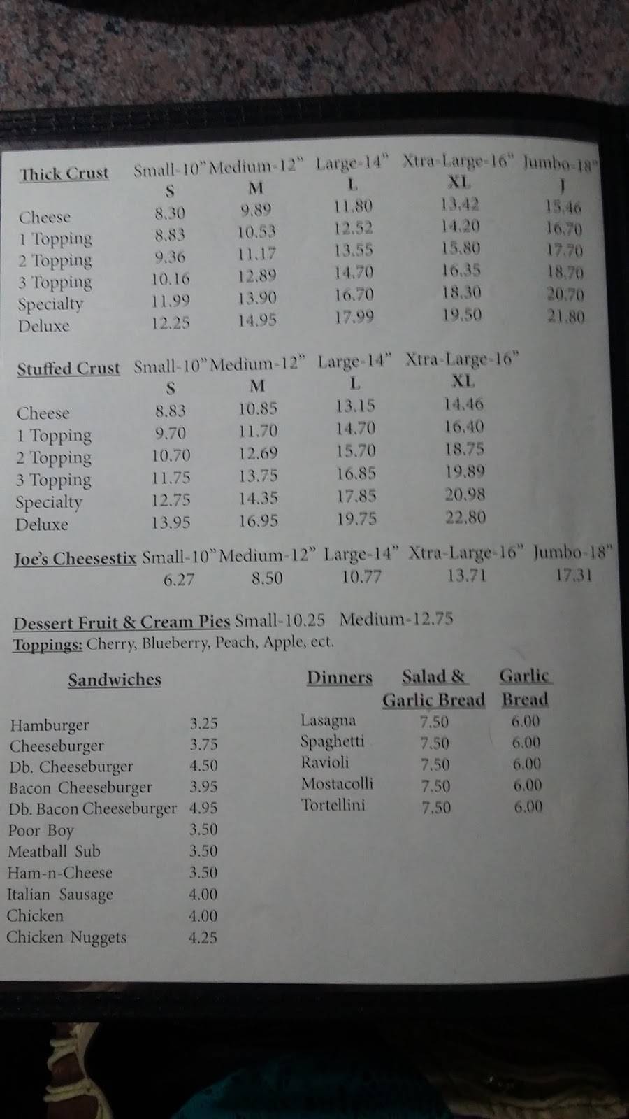 Joes Pizza | restaurant | 128 S State St, Roodhouse, IL 62082, USA | 2175894224 OR +1 217-589-4224