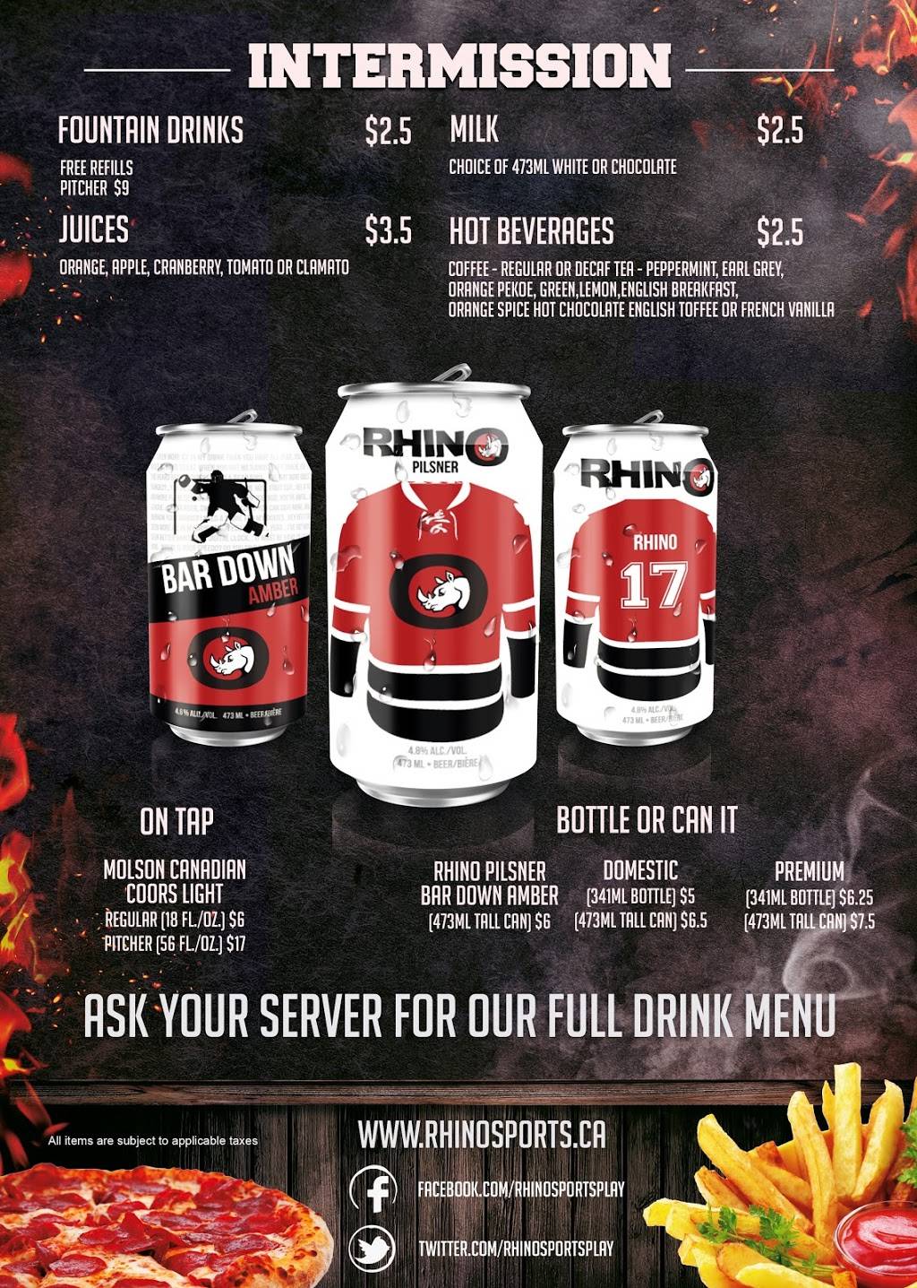 Bar Down Lounge & Sports Bar | restaurant | Rhino Sports and Playland, 199 Bell Blvd, Belleville, ON K8P 5K6, Canada | 6139696564 OR +1 613-969-6564