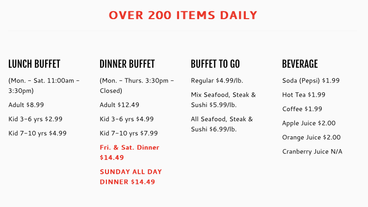 Crazy Buffet & Grill | restaurant | 2630, 1745 Parkview Dr, Chesapeake, VA 23320, USA | 7572336838 OR +1 757-233-6838