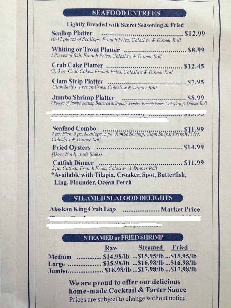 Seafood Shanty | restaurant | 9505 Livingston Rd, Fort Washington, MD 20744, USA | 3012481705 OR +1 301-248-1705