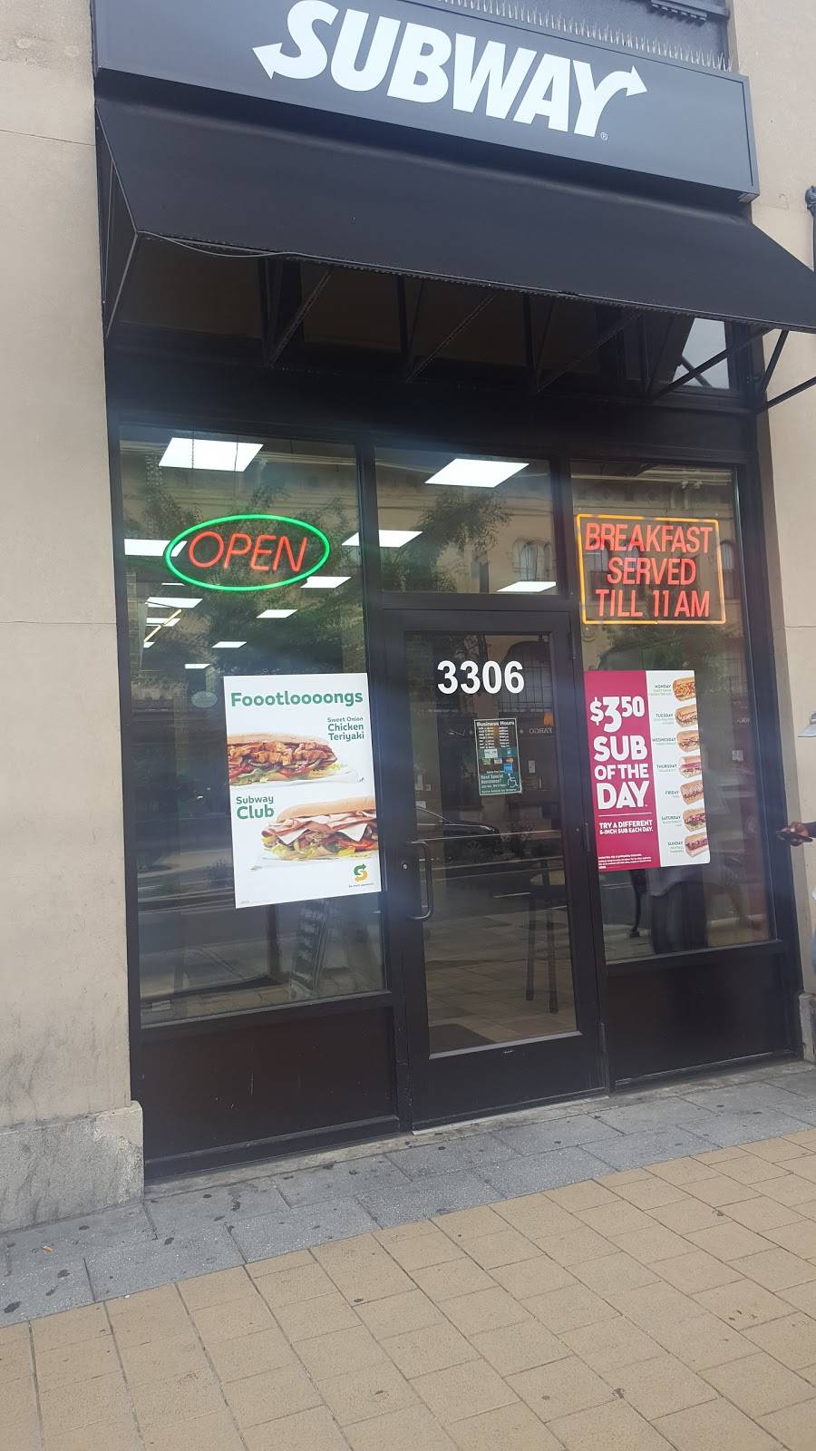 Subway Restaurants | restaurant | 3306 14th St NW, Washington, DC 20010, USA | 2028389325 OR +1 202-838-9325