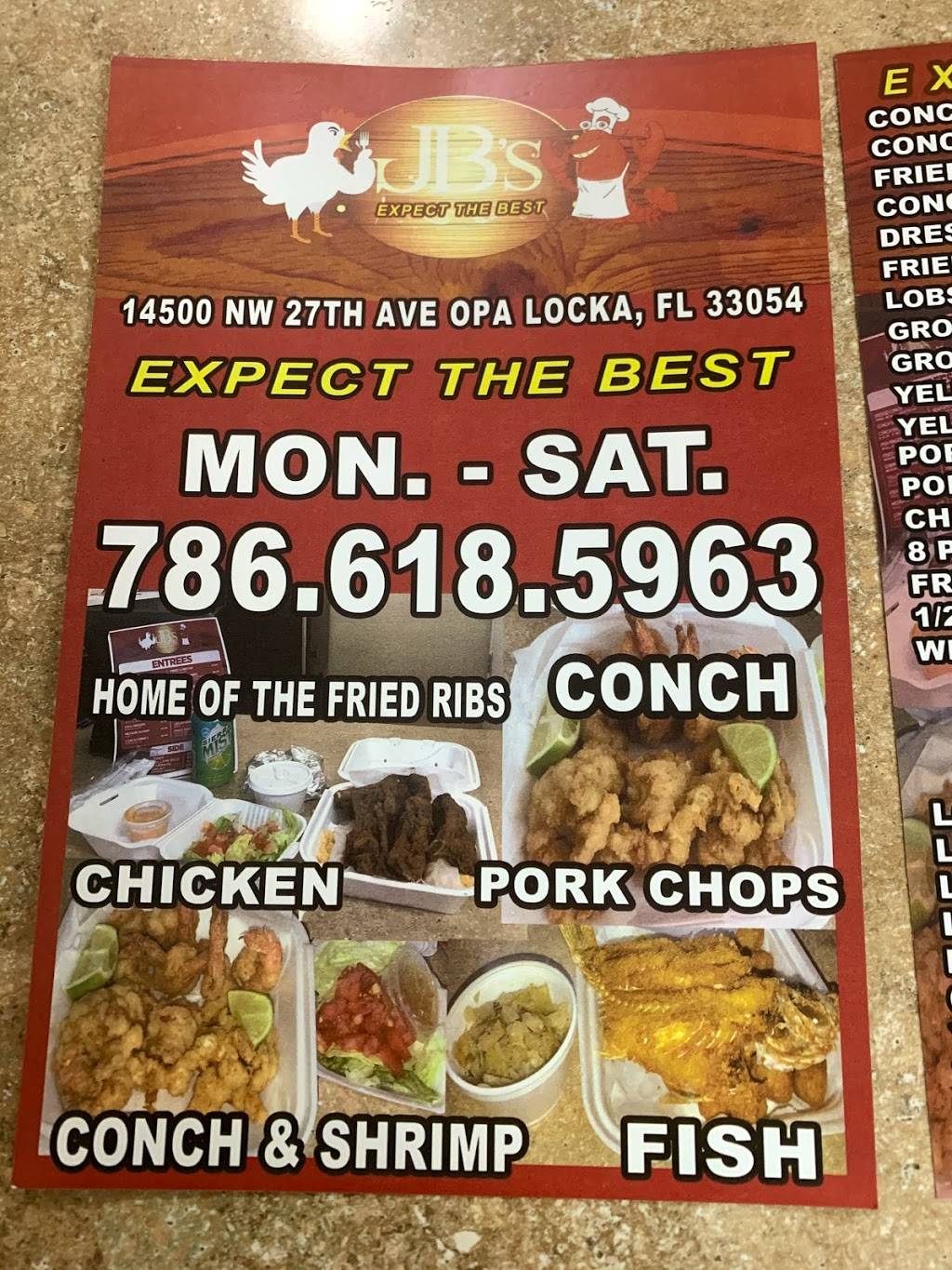 JBs Seafood | restaurant | 14504 NW 27th Ave, Opa-locka, FL 33054, USA | 7866185963 OR +1 786-618-5963