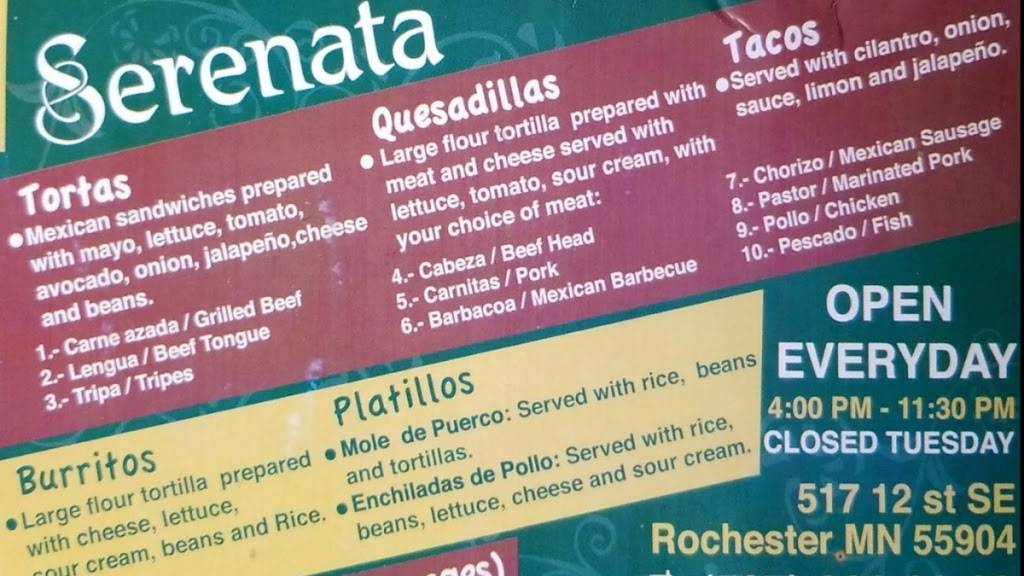 Serenata Taqueria | restaurant | 517 12th St SE, Rochester, MN 55904, USA | 5072029069 OR +1 507-202-9069