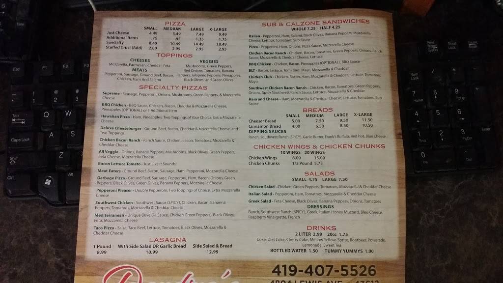 Dandinos Pizza & More | restaurant | 4804 Lewis Ave, Toledo, OH 43612, USA | 4194075526 OR +1 419-407-5526