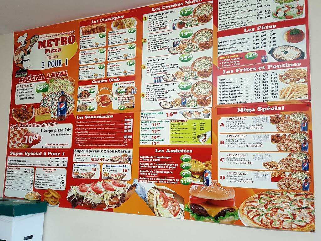 Métro Pizza | restaurant | 132 Boulevard Curé-Labelle, Sainte-Rose, QC H7L 2Z4, Canada | 4506240102 OR +1 450-624-0102