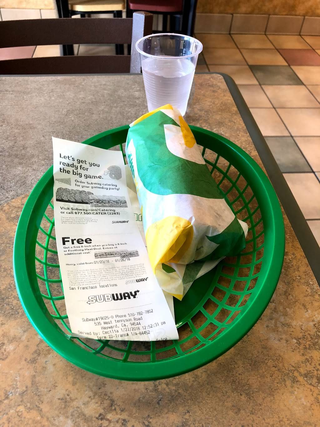 Subway Restaurants | restaurant | 520 W Tennyson Rd, Hayward, CA 94544, USA | 5107827852 OR +1 510-782-7852
