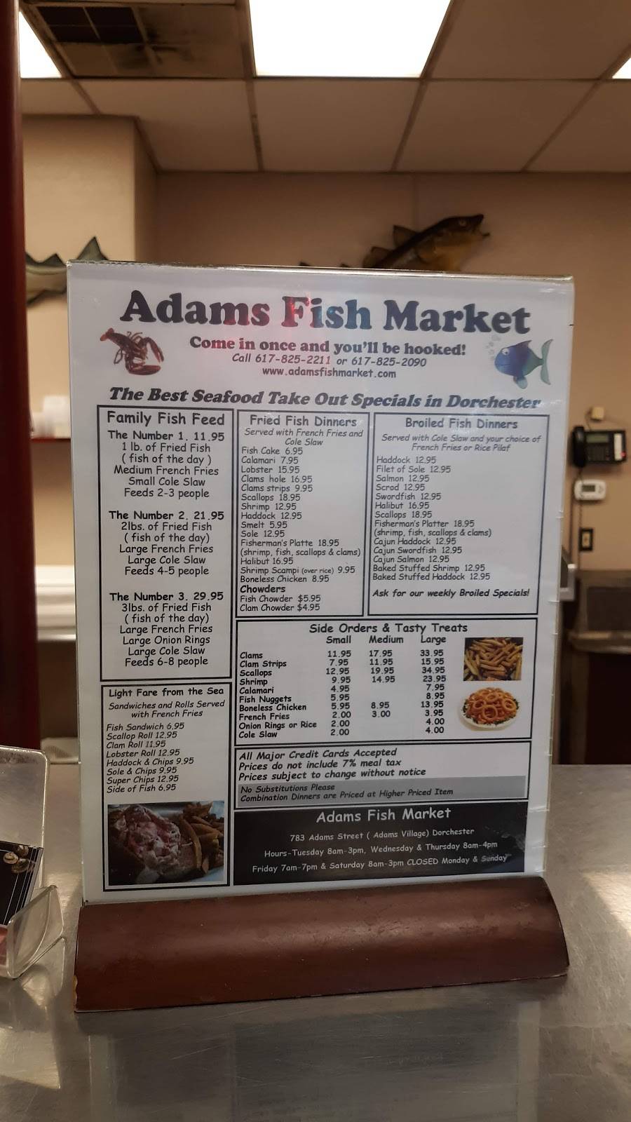 Adams Fish Market | restaurant | 783 Adams St, Dorchester, MA 02124, USA | 6178252211 OR +1 617-825-2211