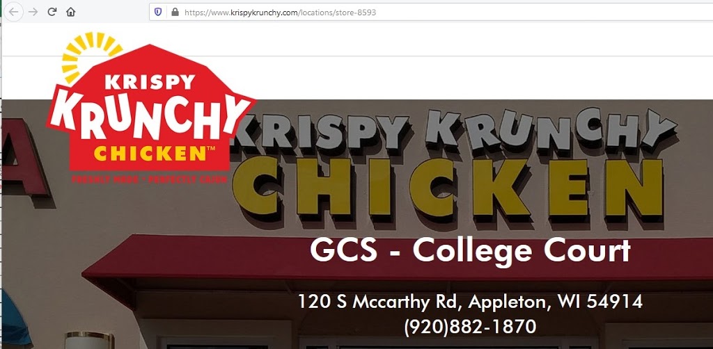 Krispy Krunchy Chicken | restaurant | 120 McCarthy Rd, Appleton, WI 54914, USA | 9208821870 OR +1 920-882-1870
