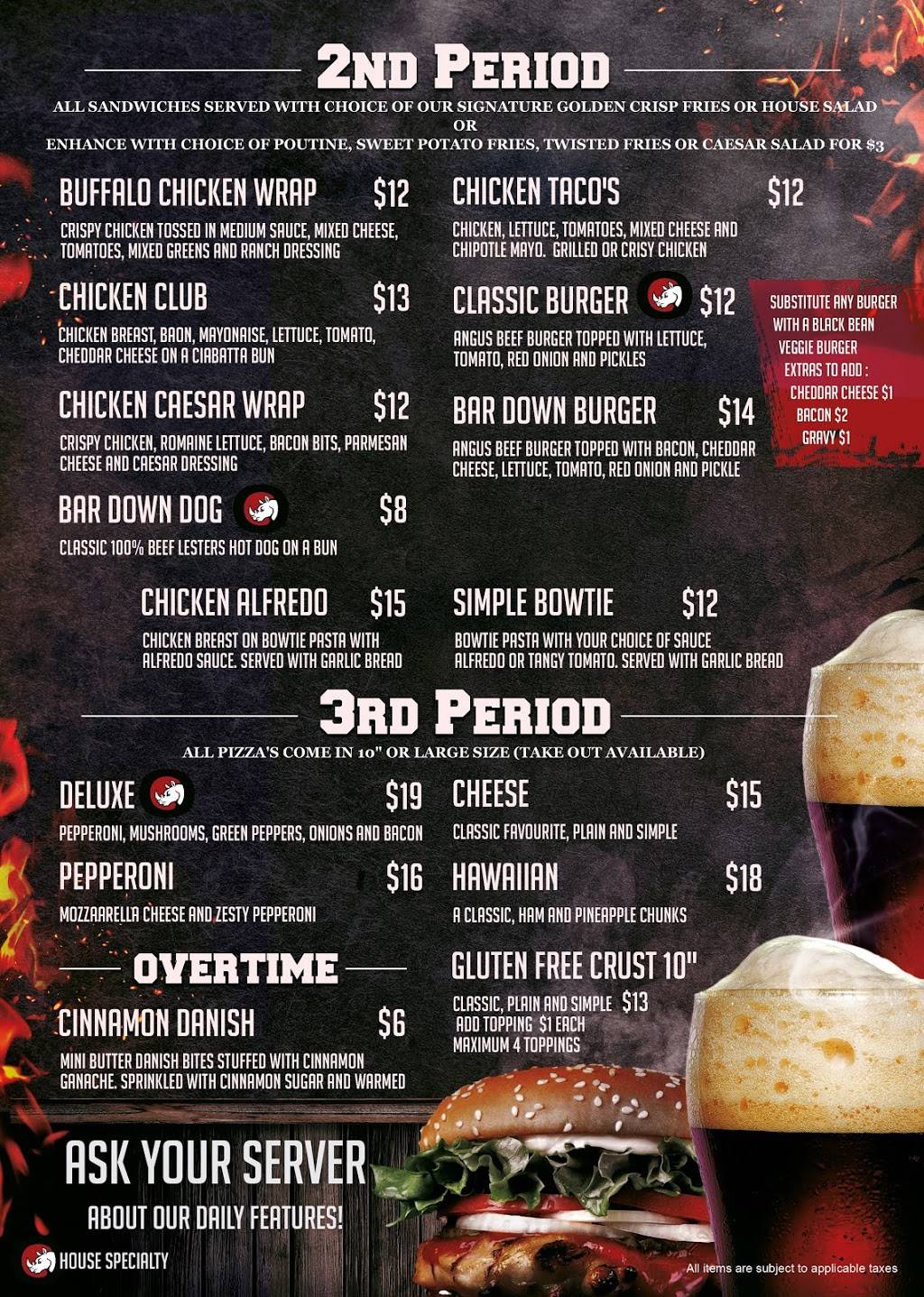 Bar Down Lounge & Sports Bar | restaurant | Rhino Sports and Playland, 199 Bell Blvd, Belleville, ON K8P 5K6, Canada | 6139696564 OR +1 613-969-6564