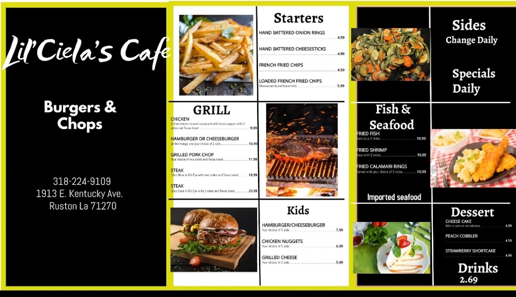 Lil Cielas Cafe | restaurant | 1913 E Kentucky Ave, Ruston, LA 71270, USA | 3182249109 OR +1 318-224-9109