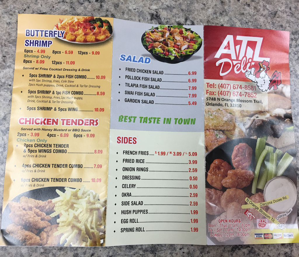 ATL Deli | restaurant | 5748 N Orange Blossom Trail, Orlando, FL 32810, USA | 4076748581 OR +1 407-674-8581