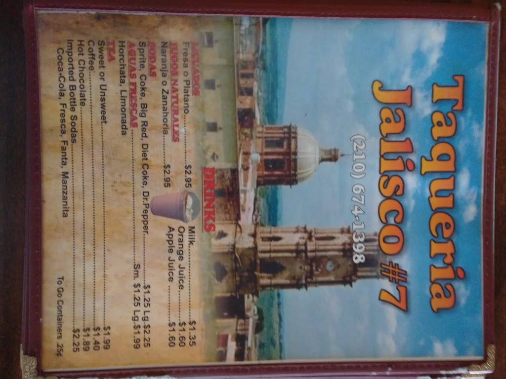 Taqueria Jalisco #7 | restaurant | 7504 Marbach Rd, San Antonio, TX 78227, USA | 2106741398 OR +1 210-674-1398